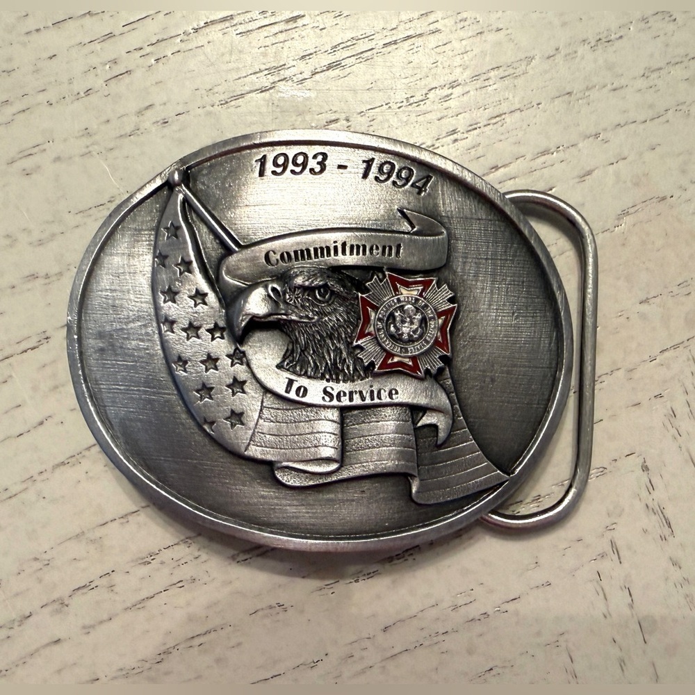 1993–1994 VFW “Commitment to Service” Limited Edition Pewter Belt Buckle